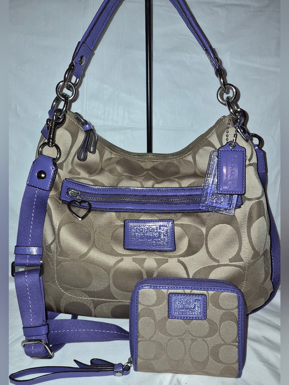 Coach Poppy Hobo Bag And Wallet Set
